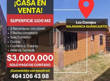 Casa de 3 habitaciones, Salamanca · Casa en Venta, Rancho Los Conejos, Salamanca Gto