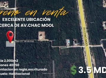 Terreno / Lote · Terreno 2,000 m² por Av Chac Moool