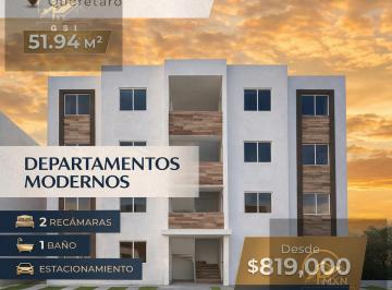 Departamento · 51m² · 2 Recámaras · 1 Estacionamiento · Departamentos en Venta Desde $735,000 en Los Héroes Querétaro