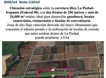 Terreno / Lote , Pénjamo · Inversión Terreno Venta/renta/bts: Gasolinera Arretera Federal 90 – La Piedad, Penjam