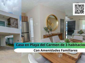 Casa · 171m² · 3 Recámaras · Casa en Venta en Playa del Carmen de 3 Habitaciones con Alberca y Gym Ideal Para Retiro