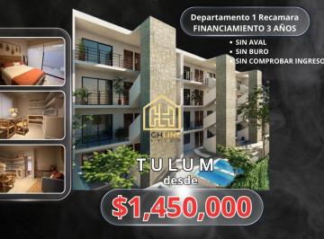 Departamento · 40m² · 1 Recámara · 1 Estacionamiento · Departamento 1 Recamara en Tulum a Minutos de La Playa
