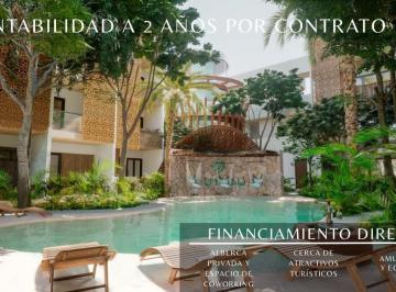Departamento · 48m² · 1 Recámara · 1 Estacionamiento · Departamento en Tulum de 1 Habitacion Amueblado y con Alberca Privada Alta Plusvalia