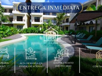 Departamento · 45m² · 1 Recámara · 1 Estacionamiento · Departamento de 1 Habitación en Tulum con Alberca y Gimnasio Financiamiento Directo