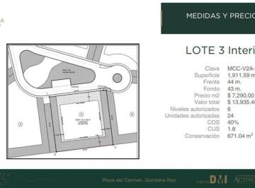 Terreno comercial · 1911m² · Terreno con Uso de Suelo Vertical en Playa del Carmen