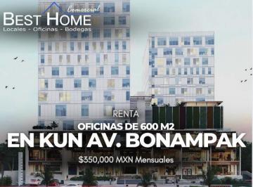 Oficina · 600m² · 2 Estacionamientos · Se Renta Oficina de 600 m² en Coporativo Av Bonampak Kun Cancún