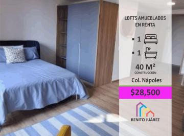 Departamento · 40m² · Estudios Amueblados en Súper Ubicación en Nápoles