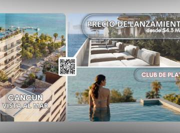 Departamento · 65m² · 1 Recámara · 1 Estacionamiento · Departamento 1 Habitación en Venta, Vista Al Mar, Nueva Zona Hotelera Cancún
