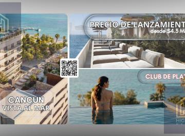 Departamento · 65m² · 1 Recámara · 1 Estacionamiento · Departamento 1 Habitación en Venta, Vista Al Mar, Nueva Zona Hotelera Cancún