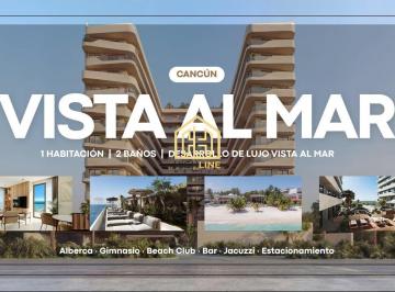 Departamento · 65m² · 1 Recámara · 1 Estacionamiento · Departamento 1 Habitación en Venta, Vista Al Mar, Nueva Zona Hotelera Cancún
