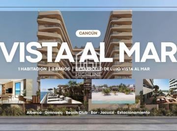 Departamento · 65m² · 1 Recámara · 1 Estacionamiento · Departamento 1 Habitación en Venta, Vista Al Mar, Nueva Zona Hotelera Cancún