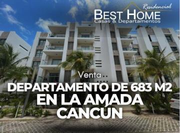 Departamento · 683m² · 3 Recámaras · 1 Estacionamiento · Venta Departamento Lujo con Vista Al Mar La Amada - Cancún