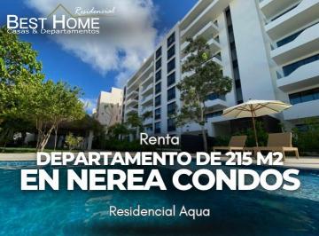 Departamento · 215m² · 3 Recámaras · 2 Estacionamientos · Se Renta Departamento en Residencial Aqua Nerea Condos - Cancún