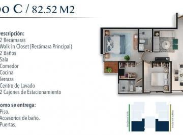 Departamento · 82m² · 2 Recámaras · 2 Estacionamientos · Departamento en Venta Dinastía, Monterrey