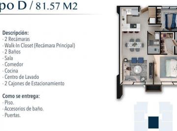 Departamento · 81m² · 2 Recámaras · 2 Estacionamientos · Departamento en Venta Dinastía, Monterrey