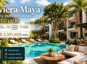 Departamento · 91m² · 2 Recámaras · 1 Estacionamiento · Departamento en Venta en Tulum 2 Habitaciones con Rooftop, Spa, Alberca