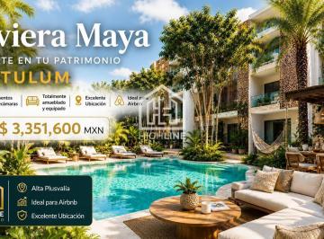 Departamento · 91m² · 2 Recámaras · 1 Estacionamiento · Departamento en Venta en Tulum 2 Habitaciones con Rooftop, Spa, Alberca