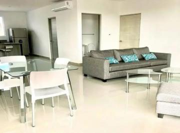 una sala con comedor en condo uxmal playa del carmen · Departamento 2 Recamaras en Renta en Condominio Uxmal Playa del Carmen