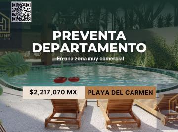 Departamento · 65m² · 1 Recámara · 1 Estacionamiento · Venta Depatamento en Playa del Carmen con Alberca, Gym