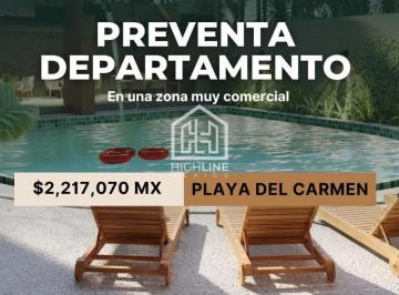 Departamento · 65m² · 1 Recámara · 1 Estacionamiento · Venta Depatamento en Playa del Carmen con Alberca, Gym