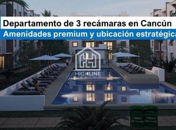 Departamento · 109m² · 3 Recámaras · 2 Estacionamientos · Departamento en Cancún con Excelente Plusvalía: 3 Recámaras y Entorno Residencial Premium