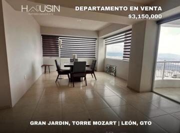 Departamento · 3 Recámaras · 2 Estacionamientos · Departamento en Venta, Gran Jardín, Torre Mozart, 5to Piso. León, Gto.