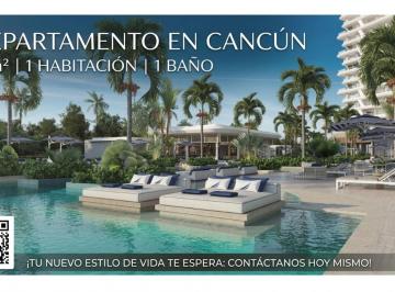 Departamento · 71m² · 1 Recámara · Departamento en Venta en Cancún de 1 Recamara con Elevador y Estacionamiento