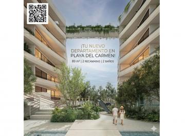 Departamento · 89m² · 2 Recámaras · Departamento en Venta en Playa del Carmen con Alberca y Pets Park