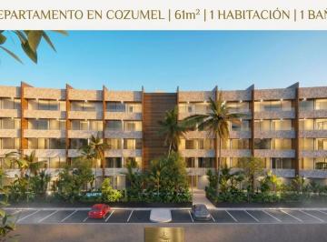 Departamento · 61m² · 1 Recámara · Departamento en Venta en Cozumel 1 Recamara con Seg 27/7 Cancha de Padel