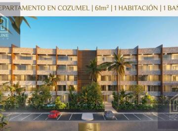 Departamento · 61m² · 1 Recámara · Departamento en Venta en Cozumel 1 Recamara con Seg 27/7 Cancha de Padel