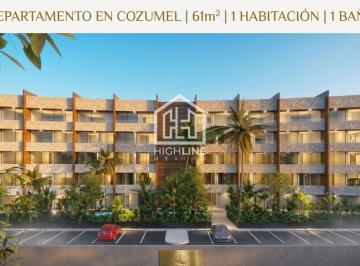 Departamento · 61m² · 1 Recámara · Departamento en Venta en Cozumel 1 Recamara con Seg 27/7 Cancha de Padel