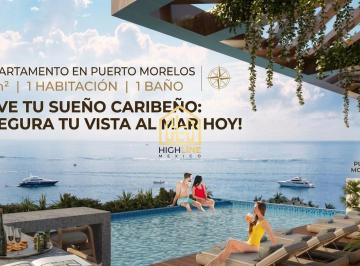 Departamento · 39m² · 1 Recámara · Departamento en Venta en Puerto Morelos Lavandería y Elevador