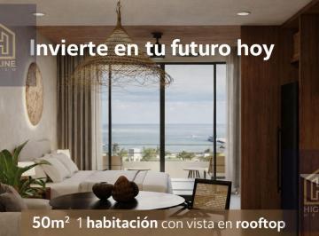 Departamento · 50m² · 1 Recámara · Departamento en Venta en Puerto Morelos Vista Al Mar 50 m²