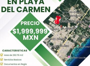Terreno / Lote · 292m² · Venta de Terreno de Oportunidad! Playa del Carmen