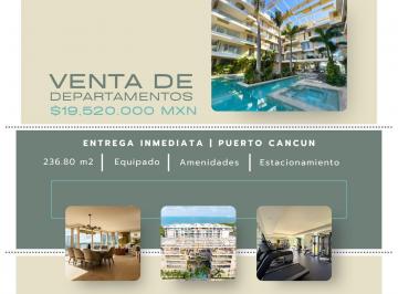 Departamento · 236m² · 3 Recámaras · 1 Estacionamiento · Excelente Oportunidad Para Inversionistas, Listo Para Rentar o Vivir Puerto Cancún, Zona Exclusiva