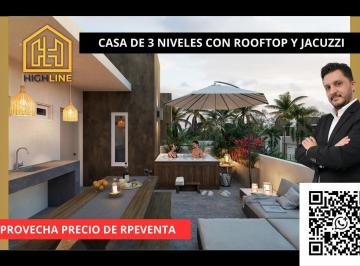 Casa · 167m² · 4 Recámaras · 2 Estacionamientos · Casa de 4 Habitaciones con Rooftop (Jacuzzi Opcional) Playa del Carmen. Aprovecha Precio Preventa.