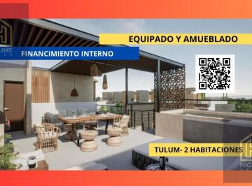 Departamento · 91m² · 2 Recámaras · 1 Estacionamiento · Departamento en Venta Amueblado en Tulum con Plunge Pool 2 Habitaciones