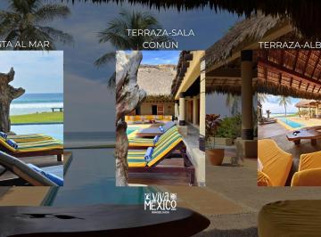 Casa · 512m² · 4 Recámaras · 4 Estacionamientos · Casa en Venta Frente a Playa Ventanilla en Puerto Escondido, Oaxaca
