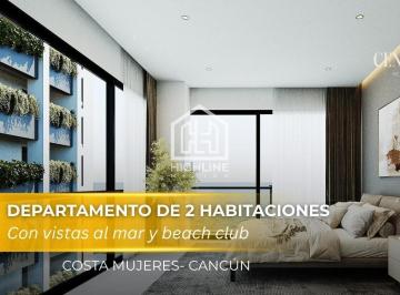 Departamento · 133m² · 2 Recámaras · 1 Estacionamiento · Departamento en Venta de 2 Habitaciones en Cancún | Vista Al Mar, Alberca y Gym