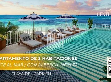 Departamento · 153ha · 3 Recámaras · 2 Estacionamientos · Departamento de Lujo de 3 Habitaciones en Playa del Carmen a Pocos m de La Playa | Gym y Cowork