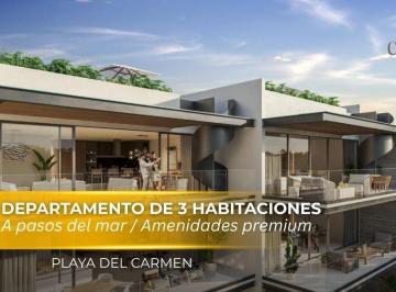 Departamento · 191ha · 3 Recámaras · 2 Estacionamientos · Departamento en Venta de 3 Habitaciones en Playacar a Pocos m de La Playa | Alberca y Cowork