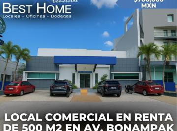 Local comercial · 500m² · 16 Estacionamientos · Se Renta Local Comercial de 500 m² Sobre Av Bonampak - Cancún