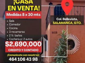 Casa de 4 habitaciones, Salamanca · Casa en Venta, Col Bellavista, Salamanca Gto