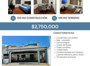 Casa · 150m² · 3 Recámaras · 2 Estacionamientos · Casa en Venta en Fraccionamiento Villas del Mar