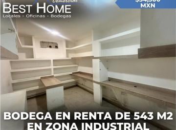 Bodega comercial · 543m² · 4 Estacionamientos · Bodega en Renta de 543 m² en Zona Industrial - Cancún