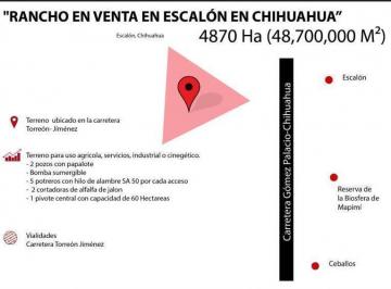 Terreno / Lote · 48700000m² · Rancho en Venta en Escalon, Chihuahua