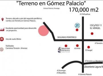 Terreno comercial · 172437m² · Terreno en Venta en Venta en Carretera Gomez Palacio - La Torreña