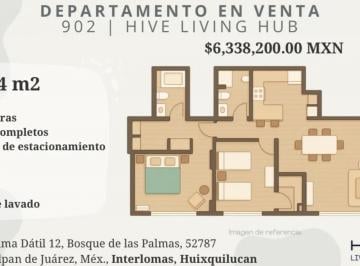 Departamento de 2 habitaciones, Huixquilucan · Dos (2) Departamentos a Estrenar en Hive Living