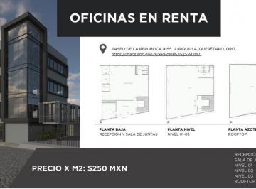 Oficina · 603m² · 10 Estacionamientos · Renta Oficinas Edificio, Paseo de La Republica, Juriquilla, Qro76.