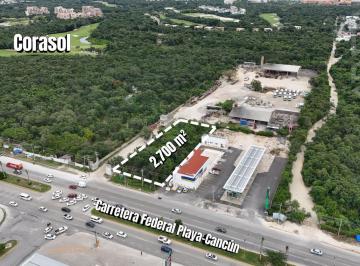 Terreno / Lote · 2700m² · Lote en Venta Sobre Carretera Federal – Corasol, Playa del Carmen